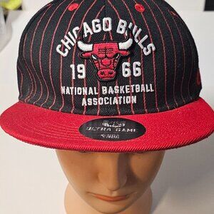 Chicago Bulls 1966 Pinstripe Red Black Cap Snapback Hat Ultra Game